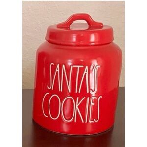 RAE DUNN Red  Santa's Cookies Jar
